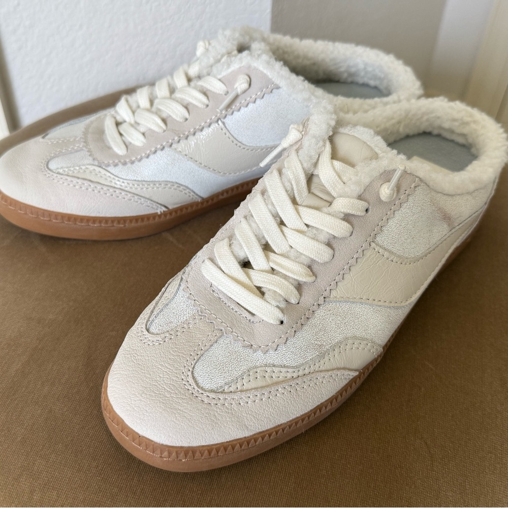 Dolce Vita White and Cream Sneakers